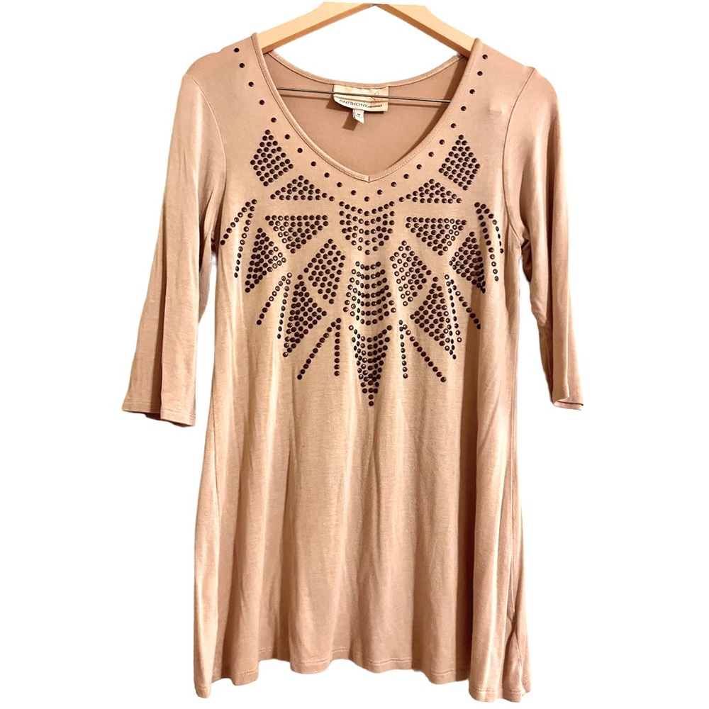 Anthony Originals 3/4 Sleeve Embellished Top